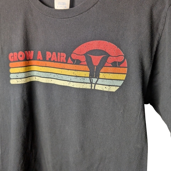Grow A Pair Graphic Tee Women's Rights Equality Retro Design Unisex Small Tshirt - Picture 6 of 7